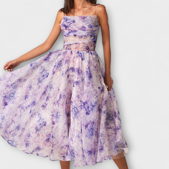 Elegancka Sukienka Midi z Chiffonu