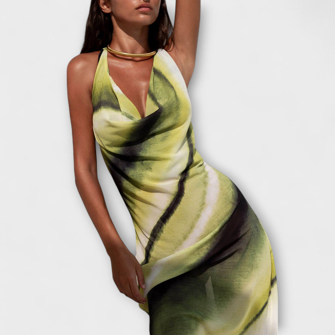 Klasyczna sukienka maxi w tie-dye gradient
