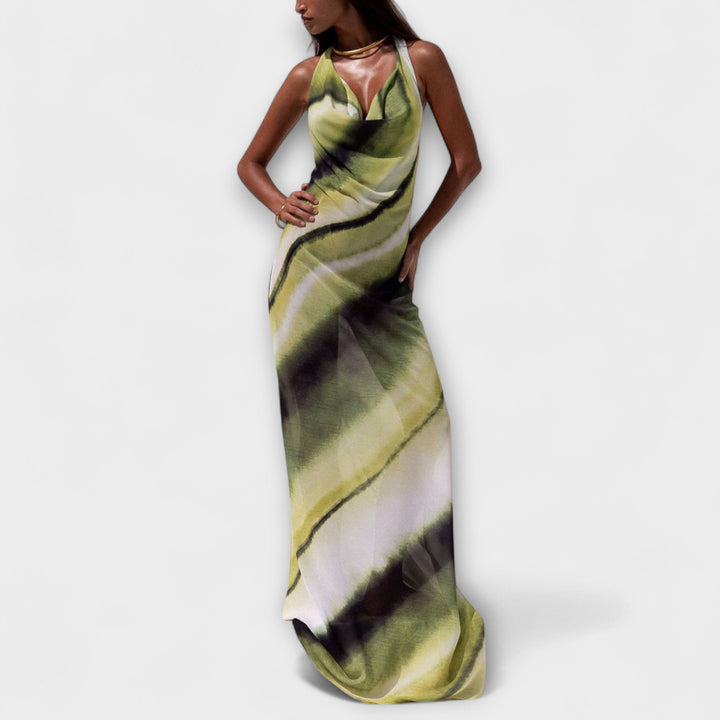 Klasyczna sukienka maxi w tie-dye gradient