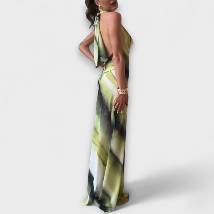 Klasyczna sukienka maxi w tie-dye gradient