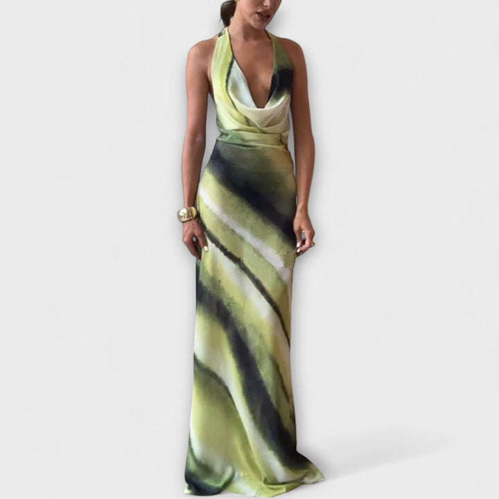 Klasyczna sukienka maxi w tie-dye gradient