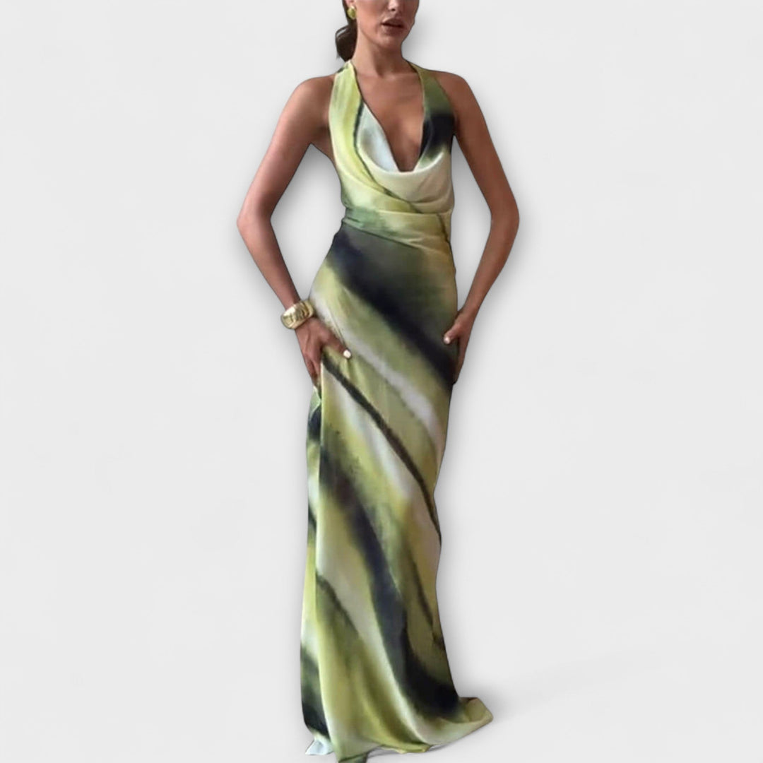 Klasyczna sukienka maxi w tie-dye gradient