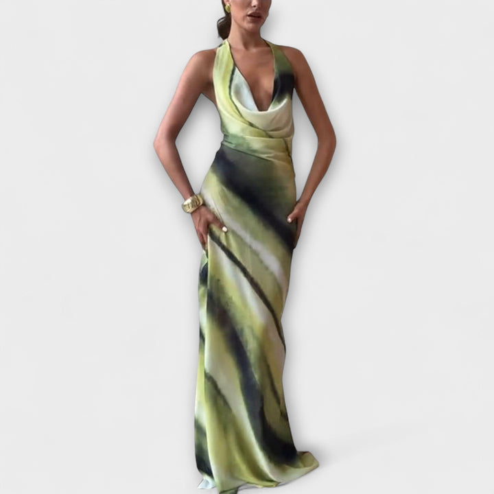 Klasyczna sukienka maxi w tie-dye gradient