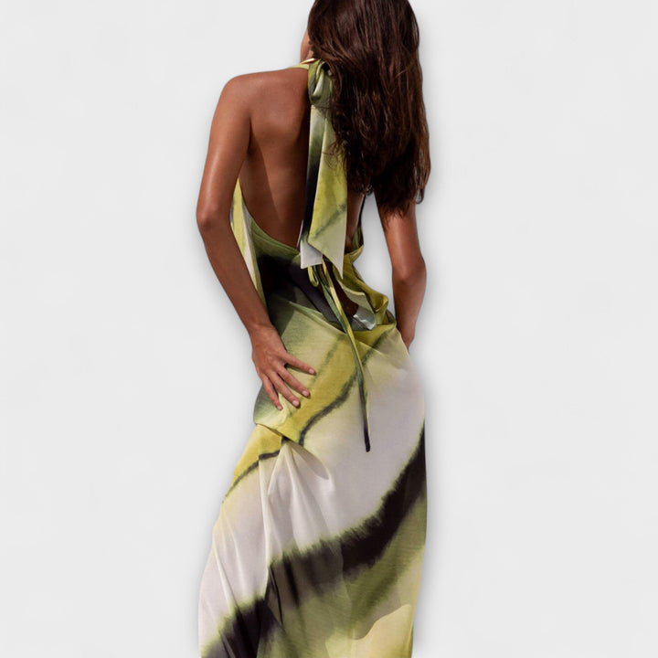 Klasyczna sukienka maxi w tie-dye gradient