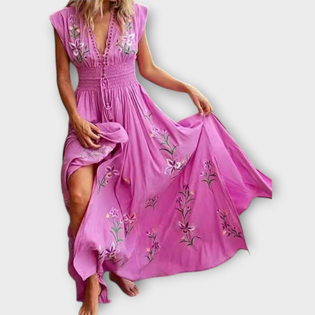 Felizia – Sukienka Boho z czarującymi haftami