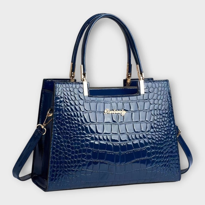 Elegant Crocodile Leather Pattern Handbag