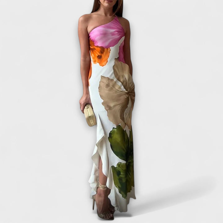 De Sapphire - Elegancka Sukienka Maxi w Stylu Patchwork