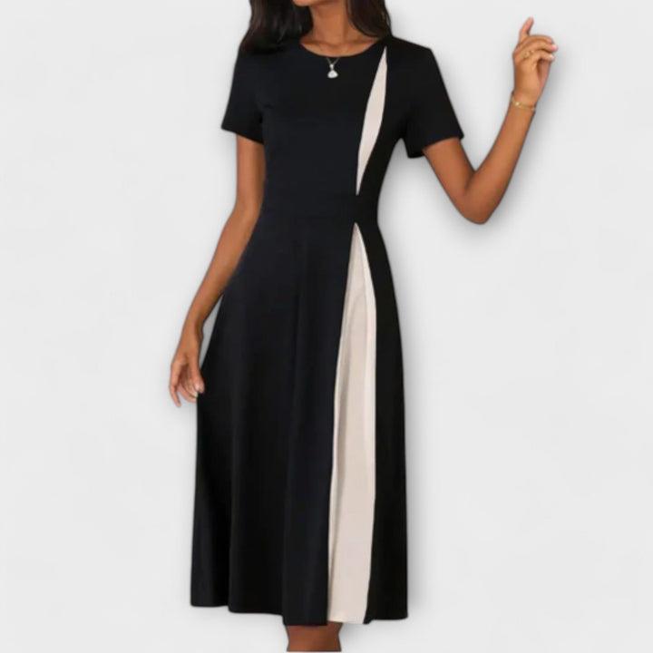 Hanne - Czarnobiałe Midikleid