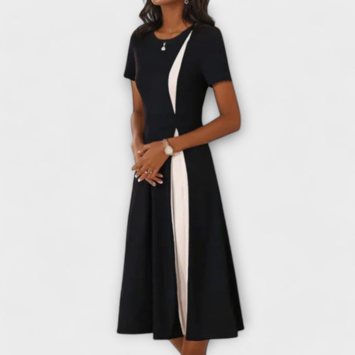 Hanne - Czarnobiałe Midikleid
