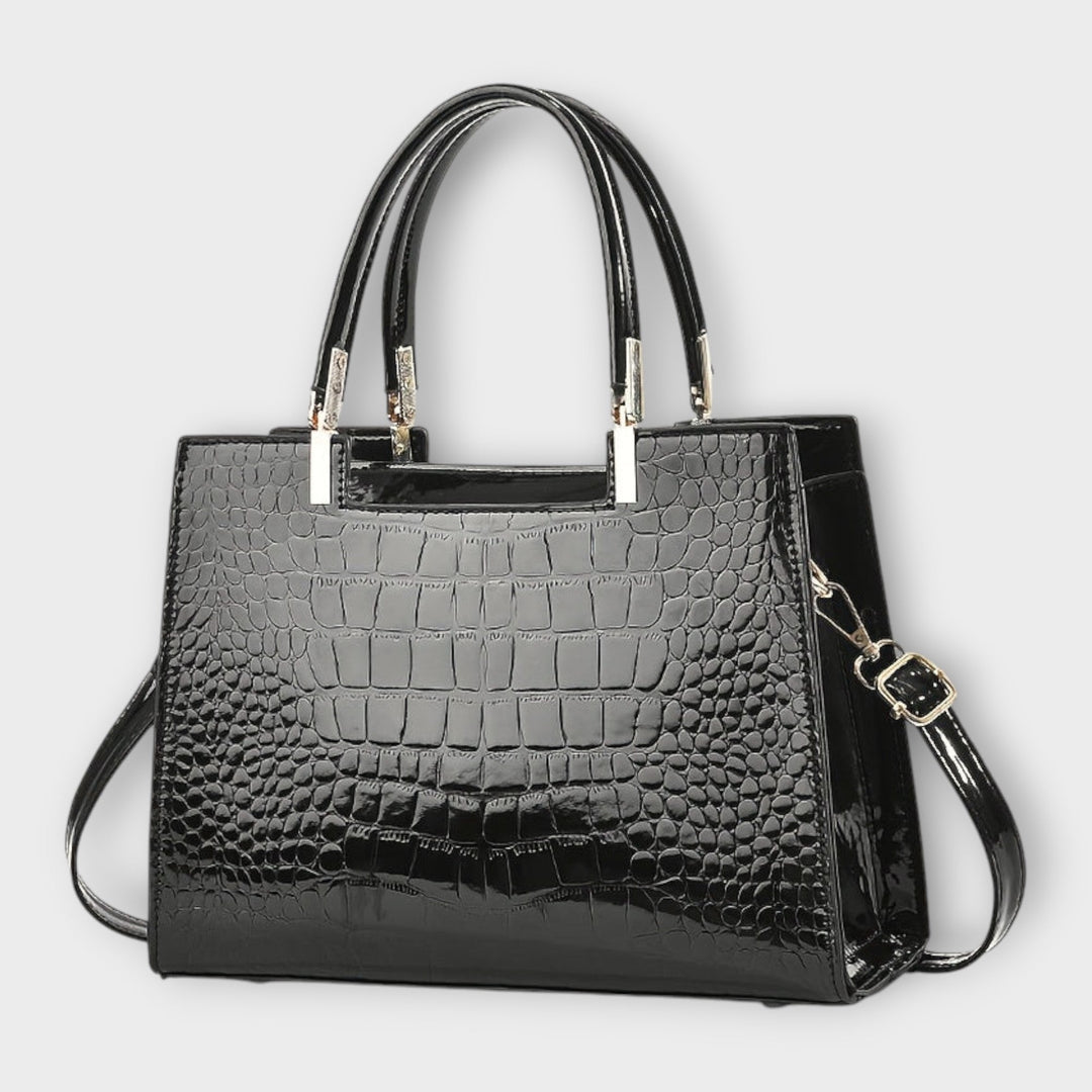 Elegant Crocodile Leather Pattern Handbag