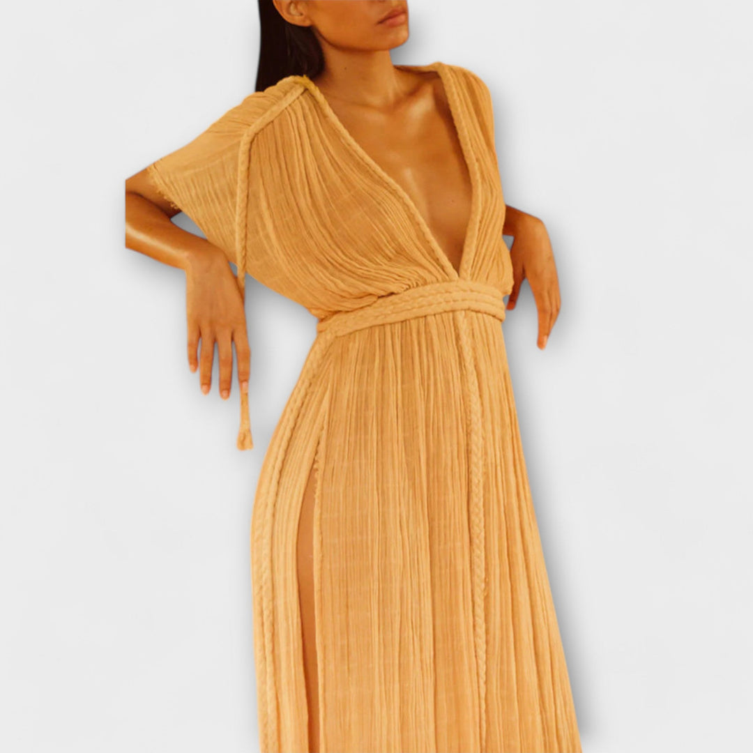 Sukienka maxi kimono w stylu greckim