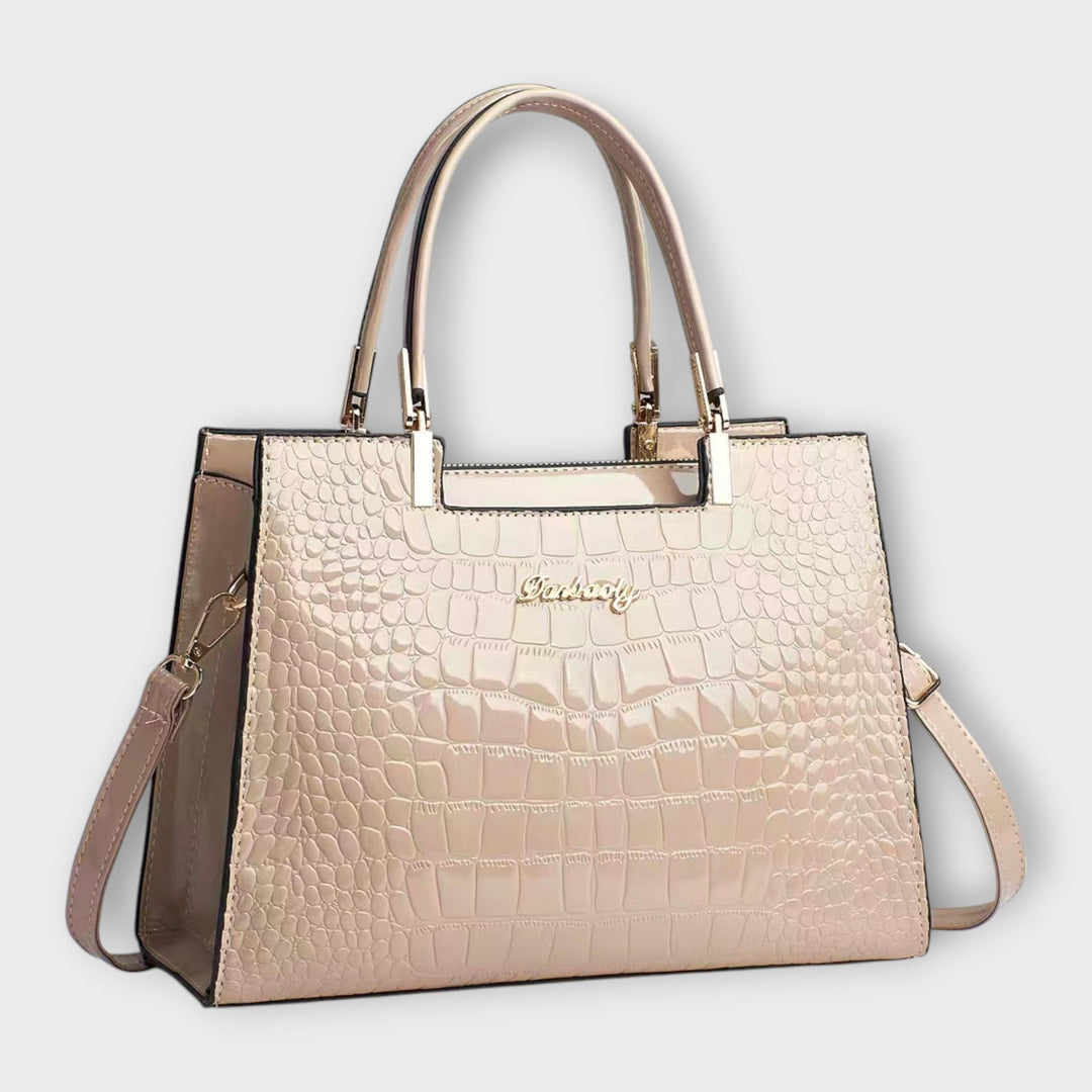 Elegant Crocodile Leather Pattern Handbag