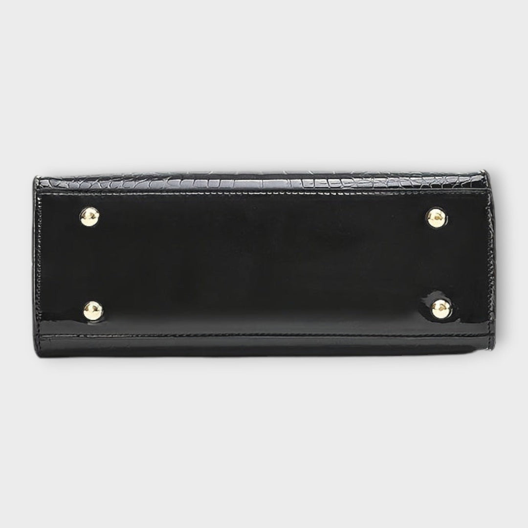 Elegant Crocodile Leather Pattern Handbag