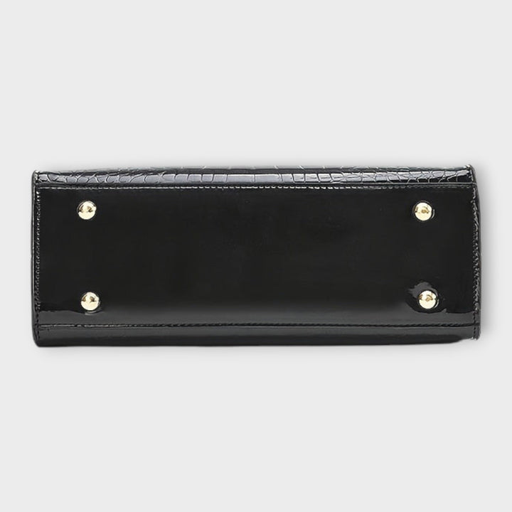 Elegant Crocodile Leather Pattern Handbag