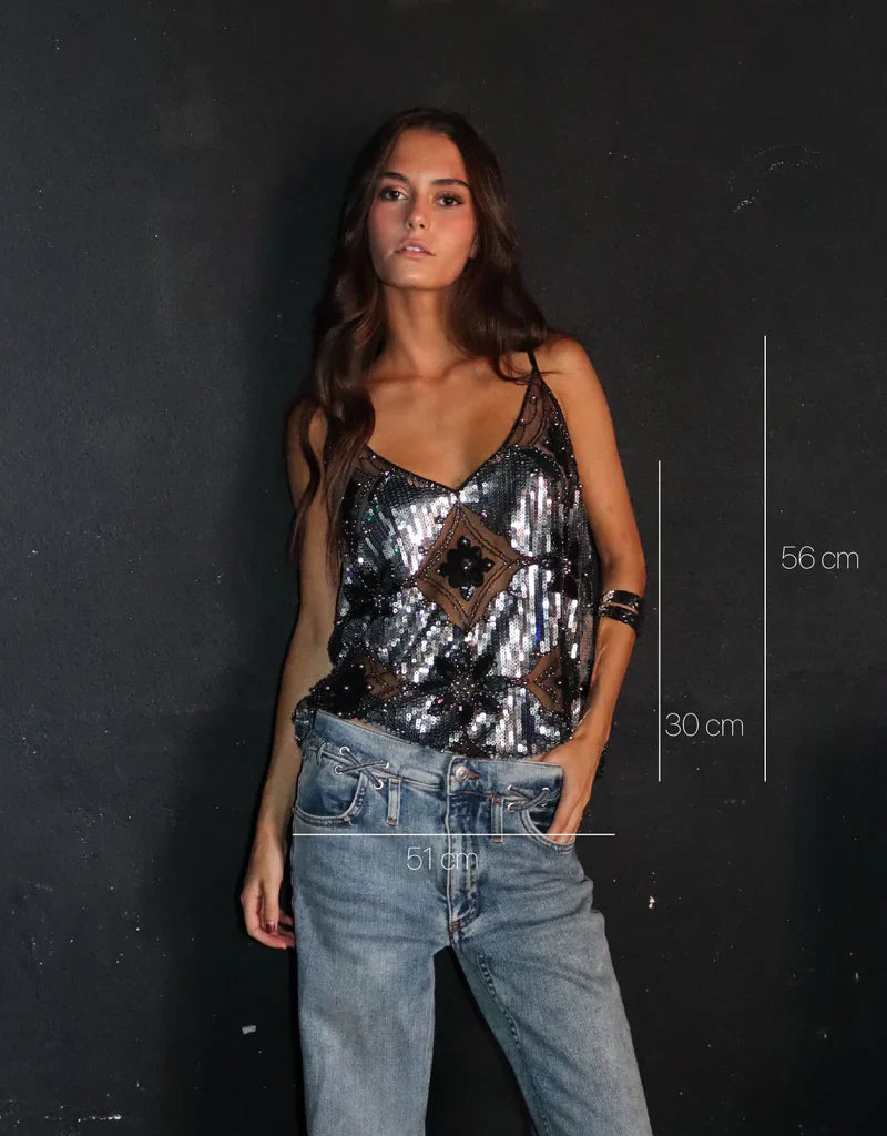 DIANA | Luksusowy Zdobiony Top