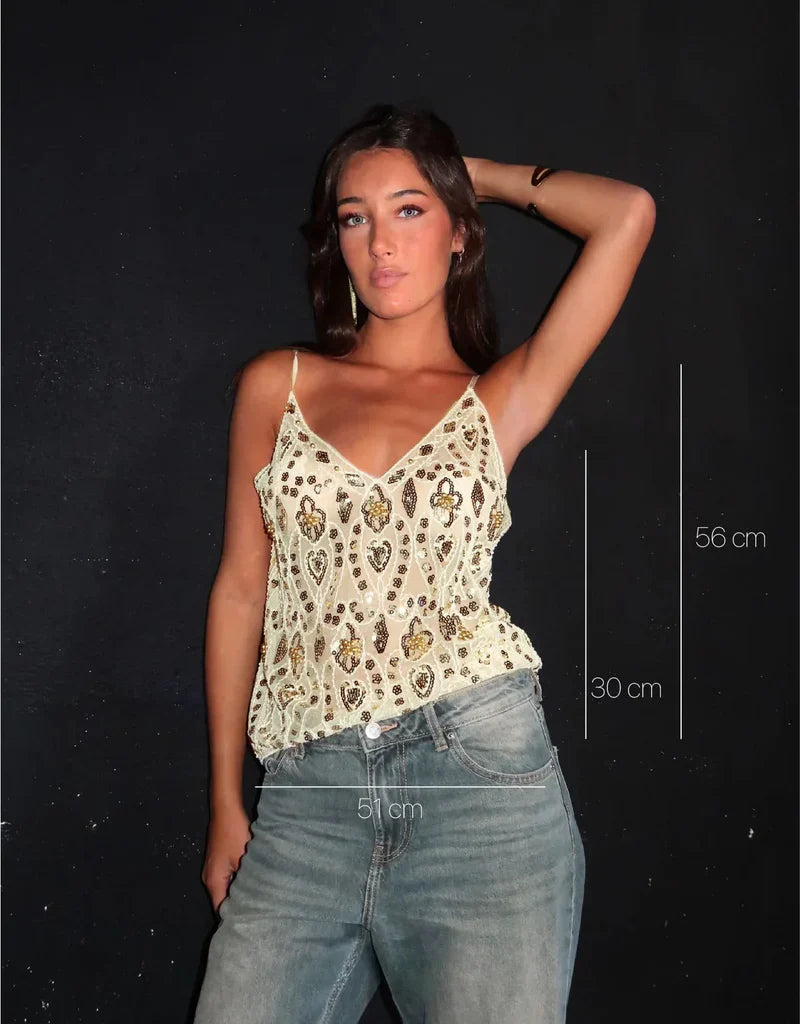 ZDOBIONY TOP | KATE