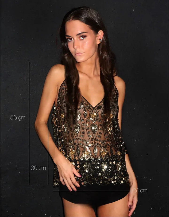 ZDOBIONY TOP | KATE