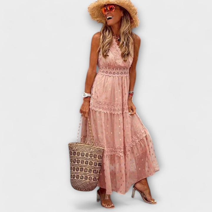 Lola - Sukienka maxi z koronką boho