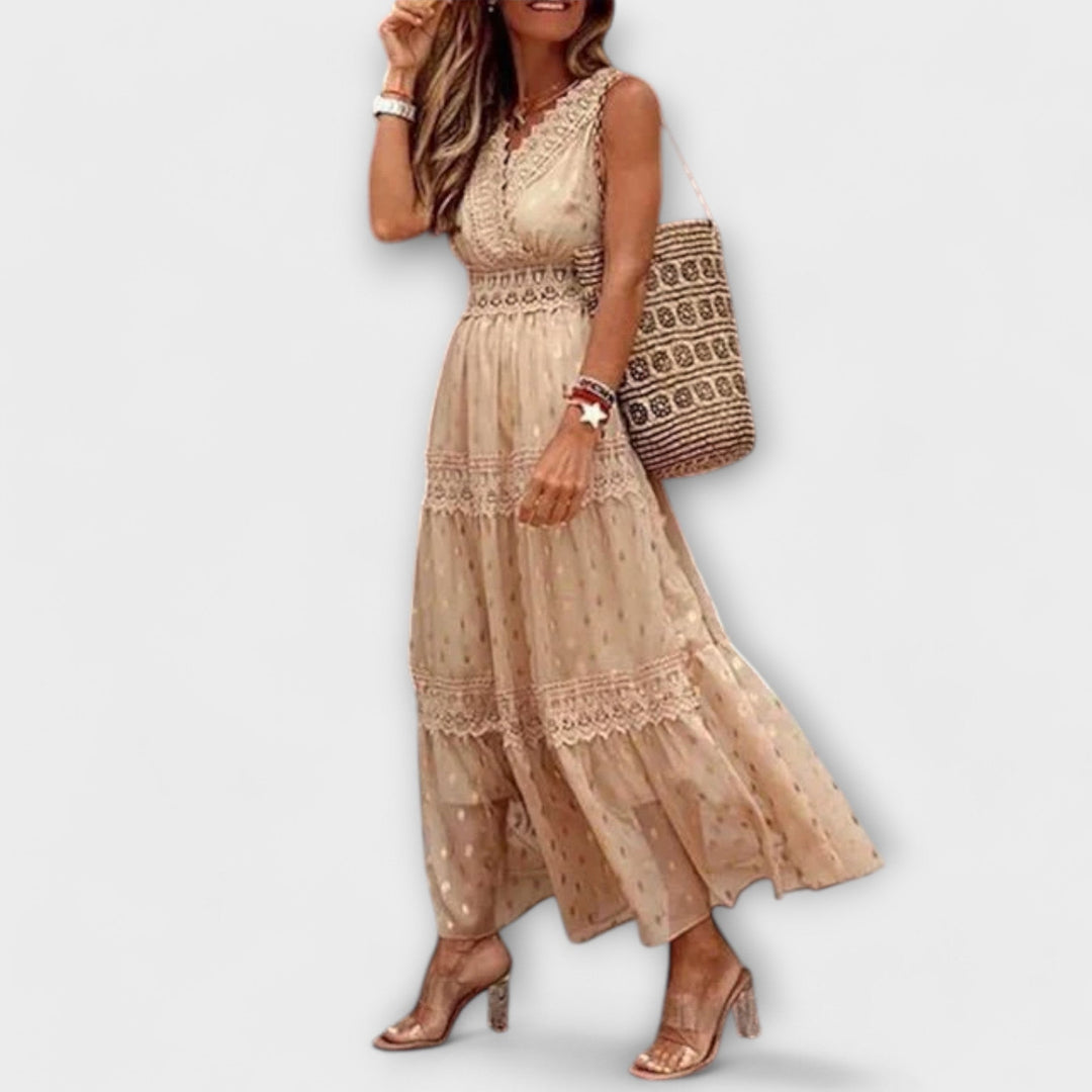 Lola - Sukienka maxi z koronką boho