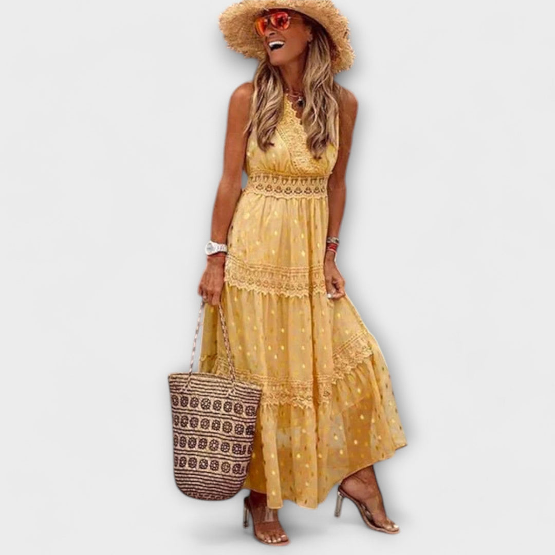 Lola - Sukienka maxi z koronką boho